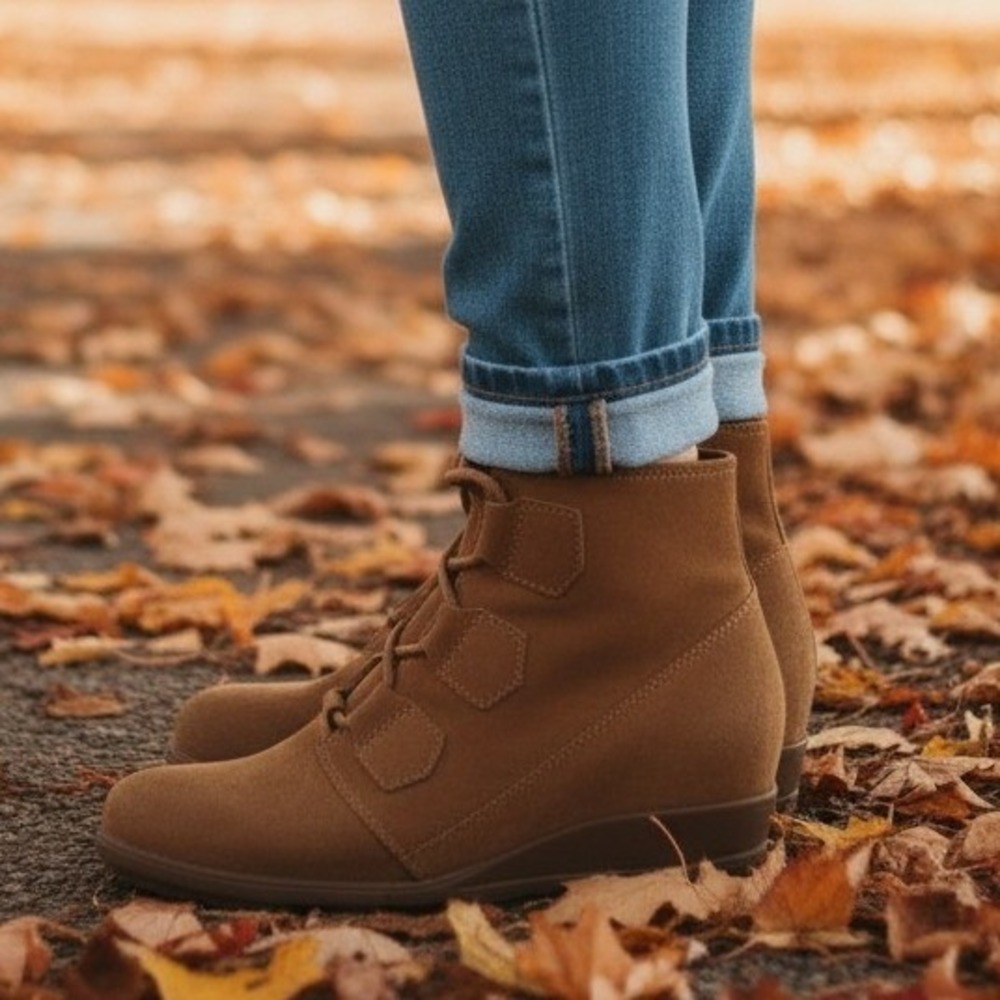 Sorel Evie Wedge Boots Brown Waterproof Suede Fall Fashion Gorpcore Cottage 8